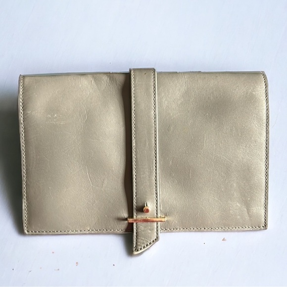 Cole Haan Vestry Gray Leather Snap Clutch Wallet